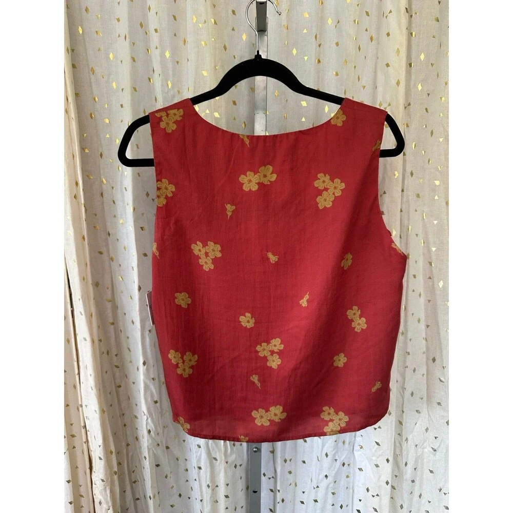 NWT Kamea Designs Hawaiian Dainty Pakalana Square Neckline Sleeveless Jane Top L - Picture 2 of 5